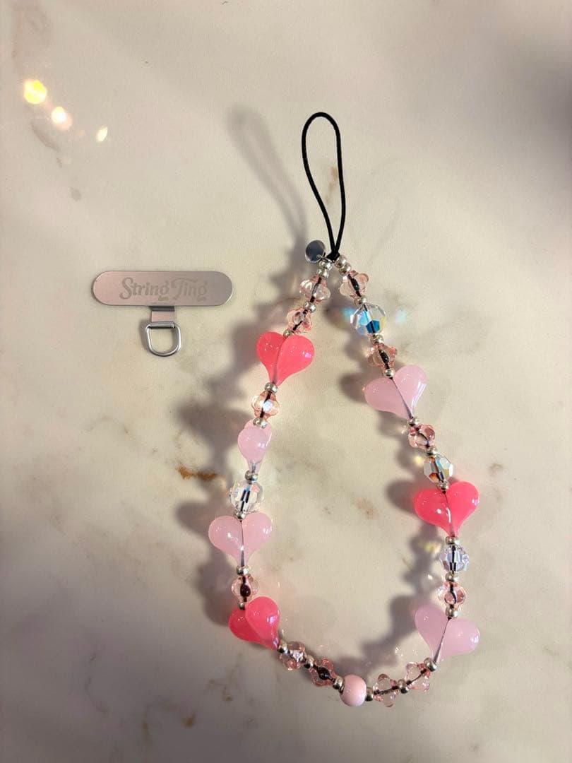 【期間限定値下げ】String Ting ピンクハートストラップ