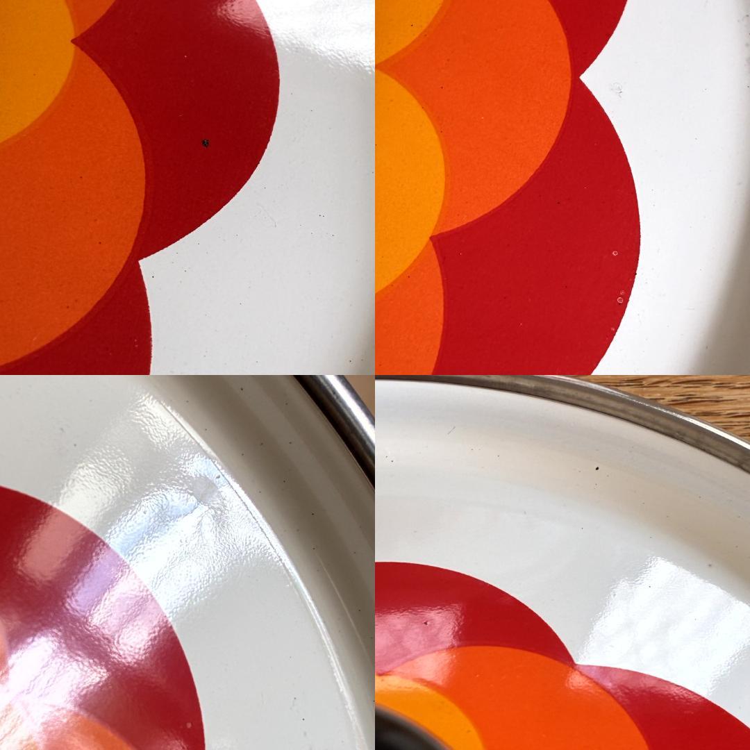 昭和レトロ マルビシ ホーロー フィオーレ 花柄 両手鍋 18cm 未使用品