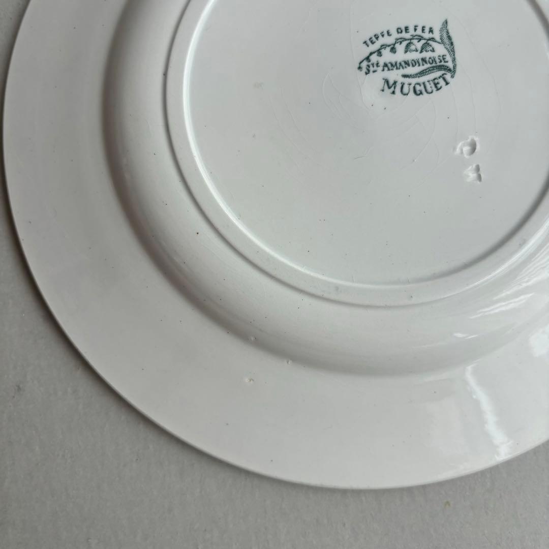人気 フランスアンティーク サンタマン Muguet スズランモチーフの平皿C