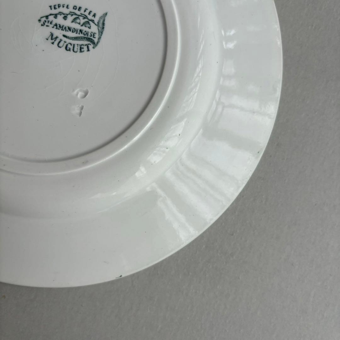 人気 フランスアンティーク サンタマン Muguet スズランモチーフの平皿C