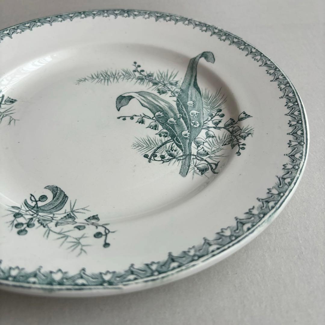 人気 フランスアンティーク サンタマン Muguet スズランモチーフの平皿C