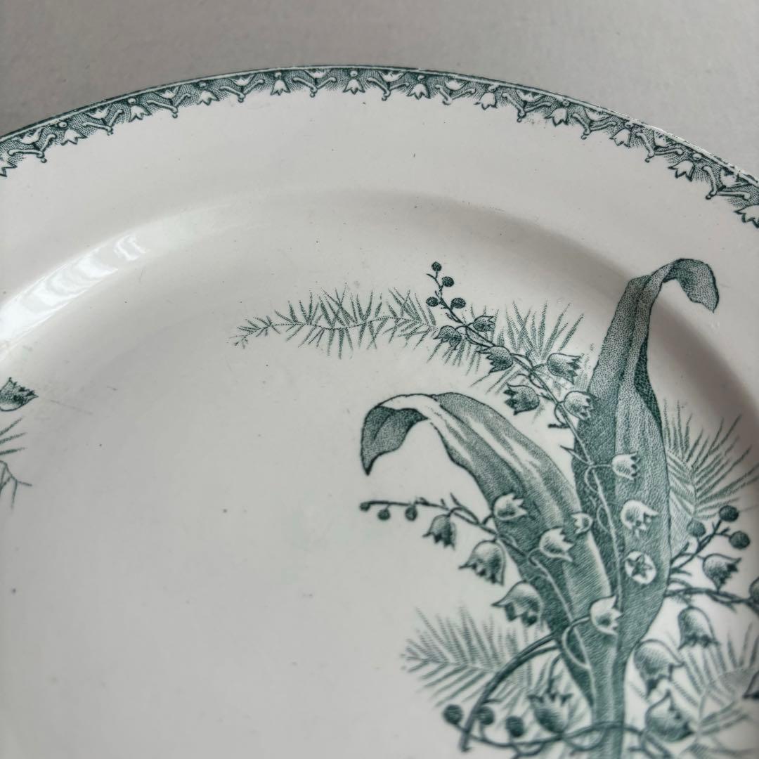 人気 フランスアンティーク サンタマン Muguet スズランモチーフの平皿C