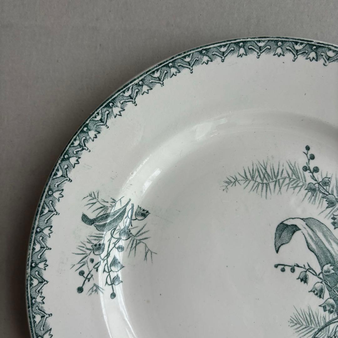 人気 フランスアンティーク サンタマン Muguet スズランモチーフの平皿C