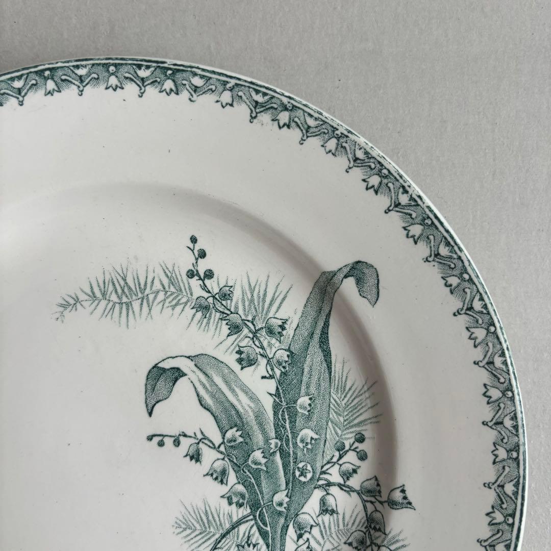 人気 フランスアンティーク サンタマン Muguet スズランモチーフの平皿C