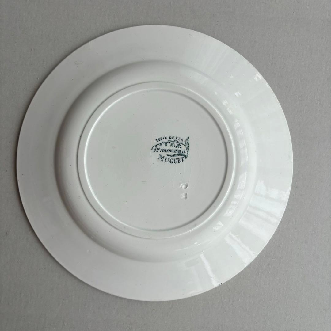 人気 フランスアンティーク サンタマン Muguet スズランモチーフの平皿C