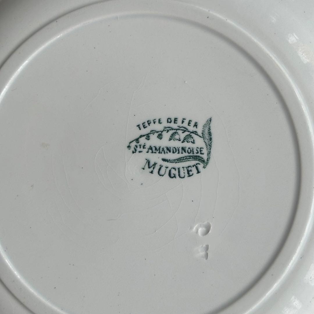 人気 フランスアンティーク サンタマン Muguet スズランモチーフの平皿C