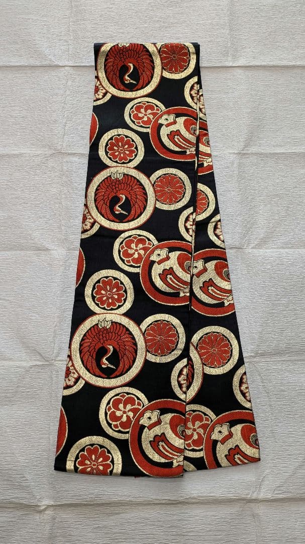 7歳　レトロ藤扇　七五三　お着物・帯セット　アンティーク