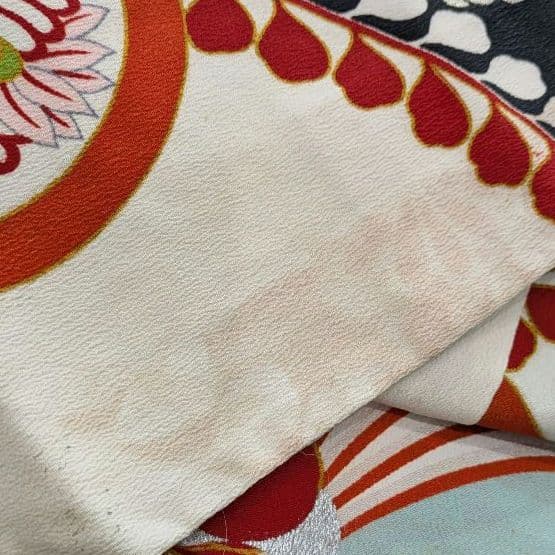 7歳　レトロ藤扇　七五三　お着物・帯セット　アンティーク