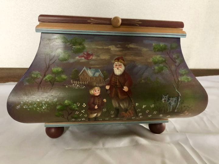 トールペイント　作品　ガラス蓋つきダッチBox Jo Sonja Jansen