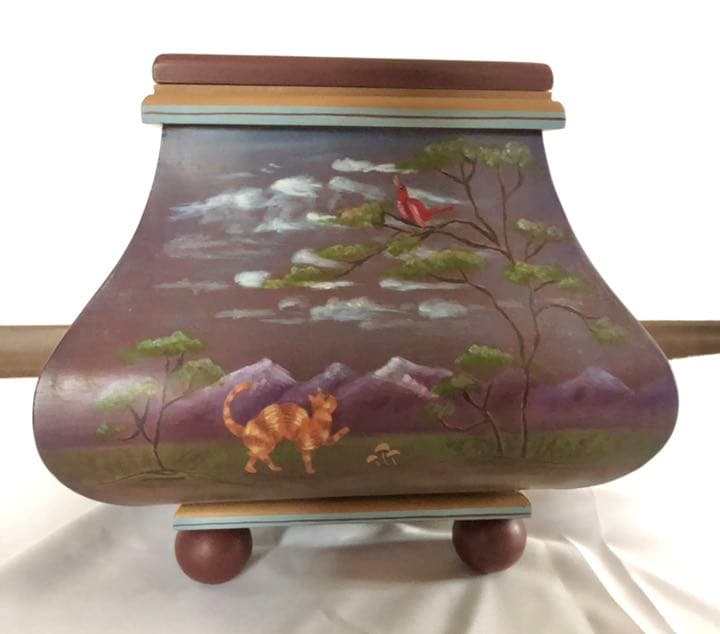 トールペイント　作品　ガラス蓋つきダッチBox Jo Sonja Jansen