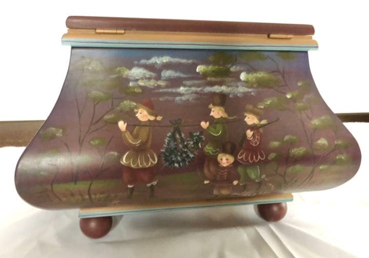 トールペイント　作品　ガラス蓋つきダッチBox Jo Sonja Jansen