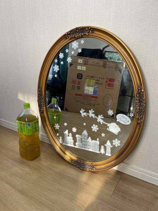 アンティークミラー　ゴールド