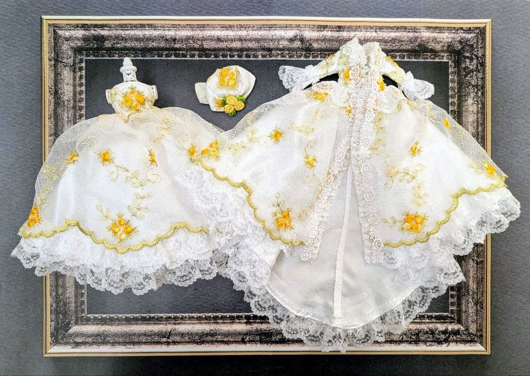 3　新品　作家様　リカちゃん　花柄刺繍　豪華　薔薇　ドール用　1/6