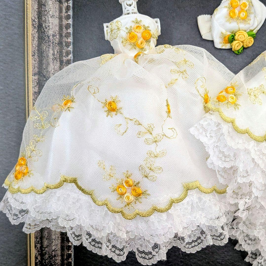 3　新品　作家様　リカちゃん　花柄刺繍　豪華　薔薇　ドール用　1/6