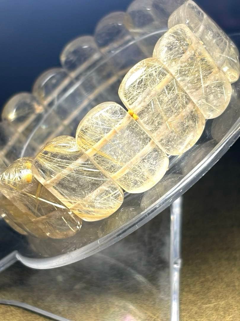 【極上品ランク】タイチンルチルクォーツ バングル（新品未使用）高品質　透明感抜群