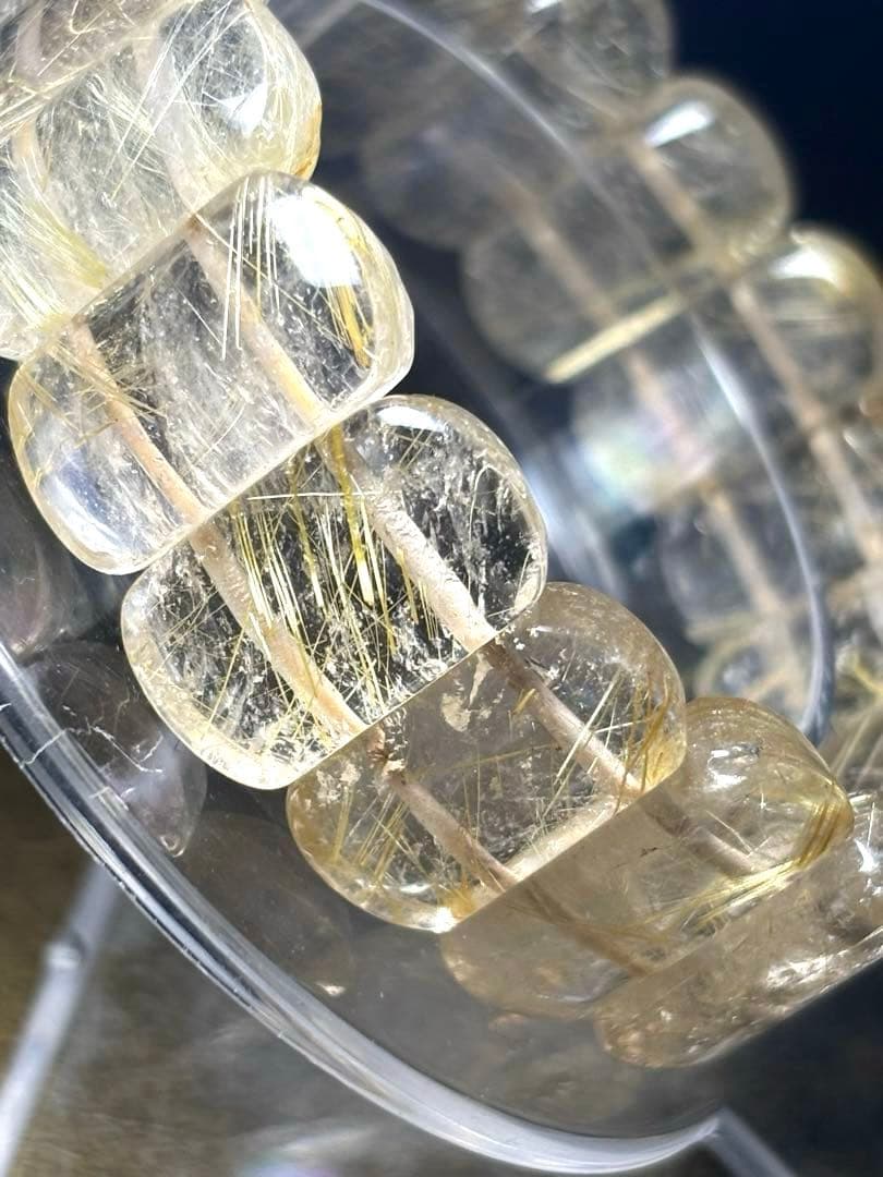 【極上品ランク】タイチンルチルクォーツ バングル（新品未使用）高品質　透明感抜群