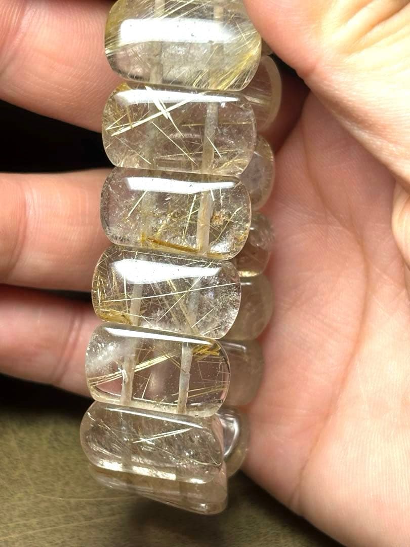 【極上品ランク】タイチンルチルクォーツ バングル（新品未使用）高品質　透明感抜群