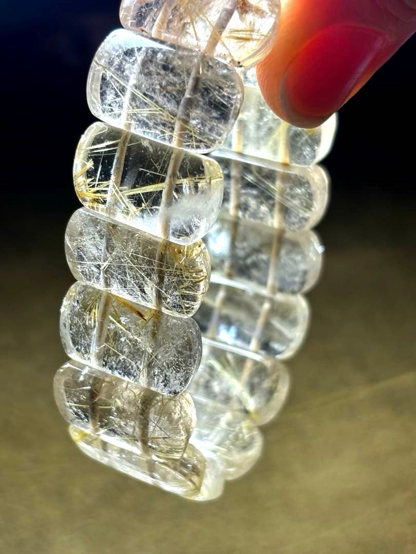 【極上品ランク】タイチンルチルクォーツ バングル（新品未使用）高品質　透明感抜群