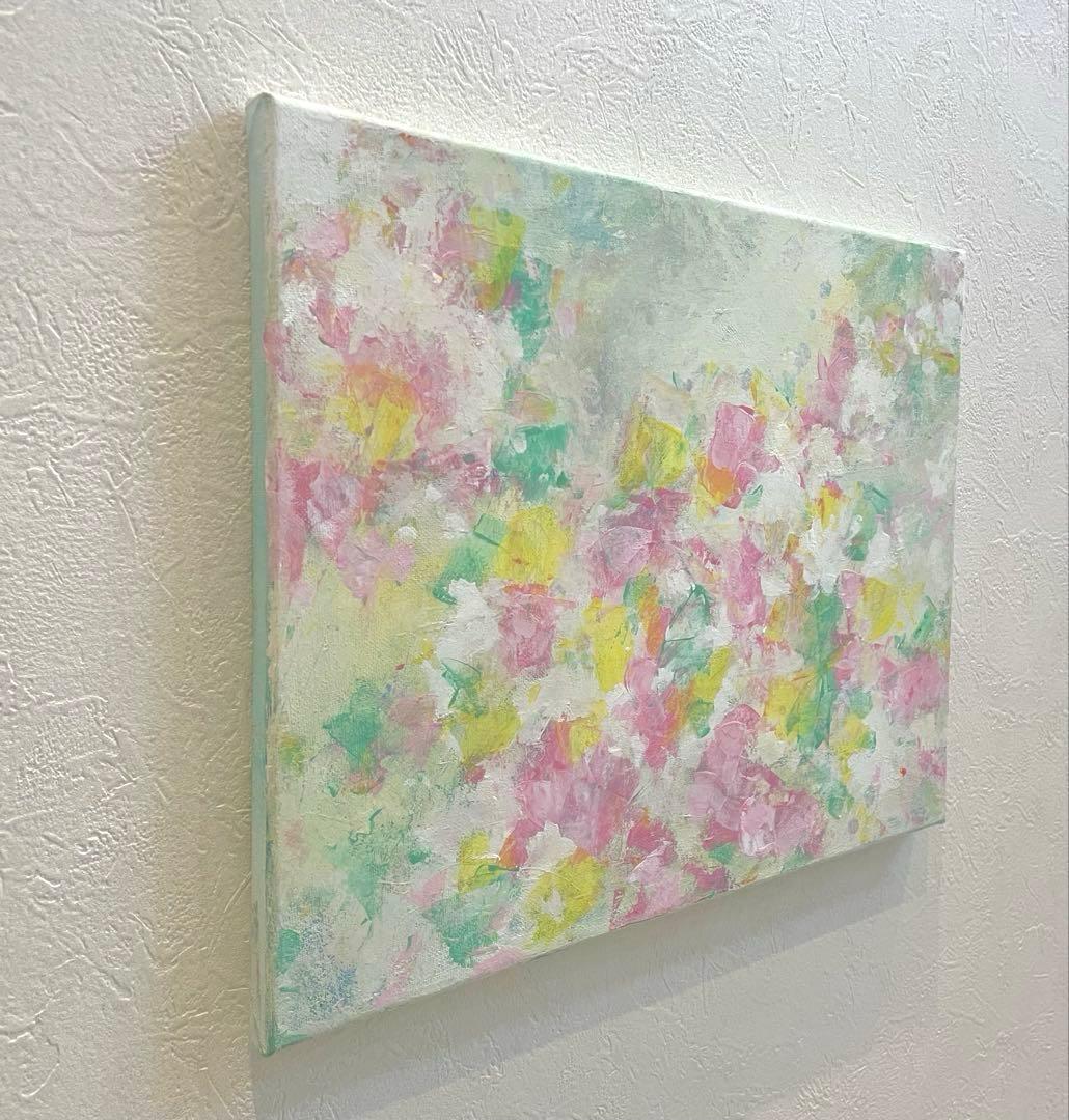 505 抽象画 アクリル画 原画 キャンバスボード F6 幸せな時の中で