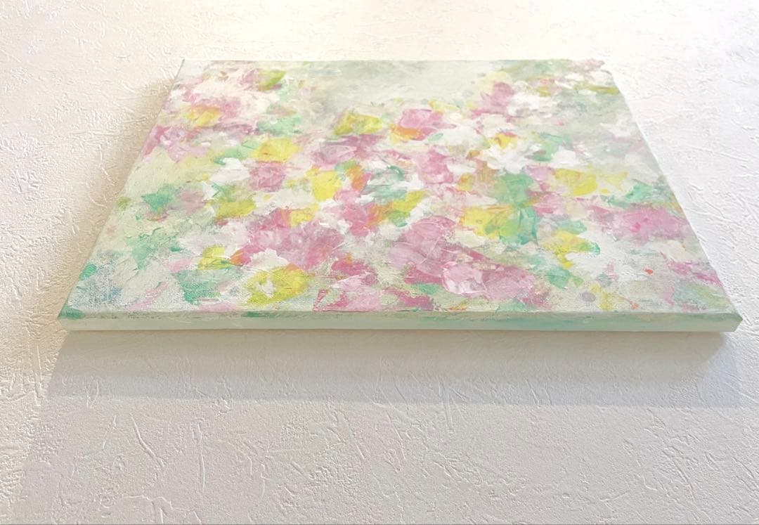 505 抽象画 アクリル画 原画 キャンバスボード F6 幸せな時の中で