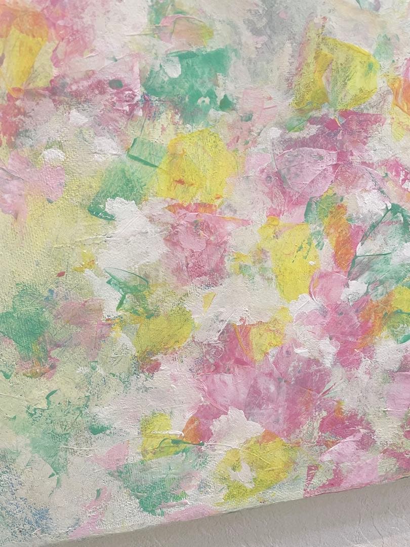 505 抽象画 アクリル画 原画 キャンバスボード F6 幸せな時の中で