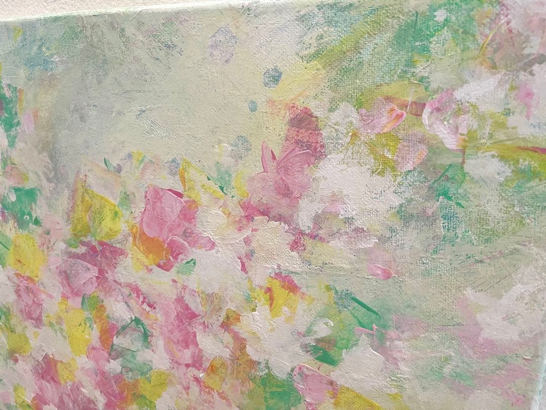 505 抽象画 アクリル画 原画 キャンバスボード F6 幸せな時の中で