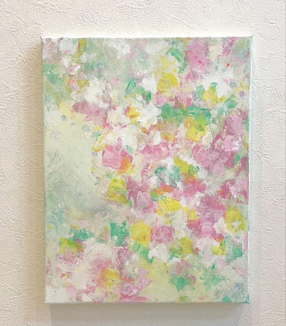 505 抽象画 アクリル画 原画 キャンバスボード F6 幸せな時の中で