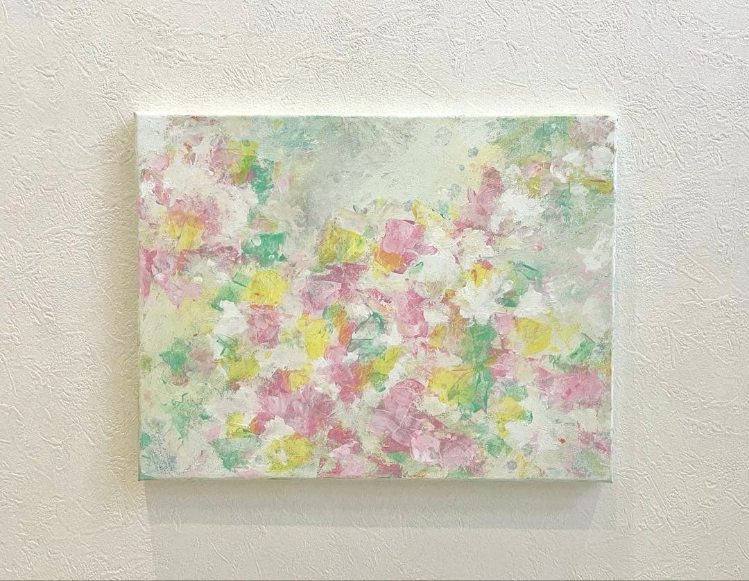 505 抽象画 アクリル画 原画 キャンバスボード F6 幸せな時の中で