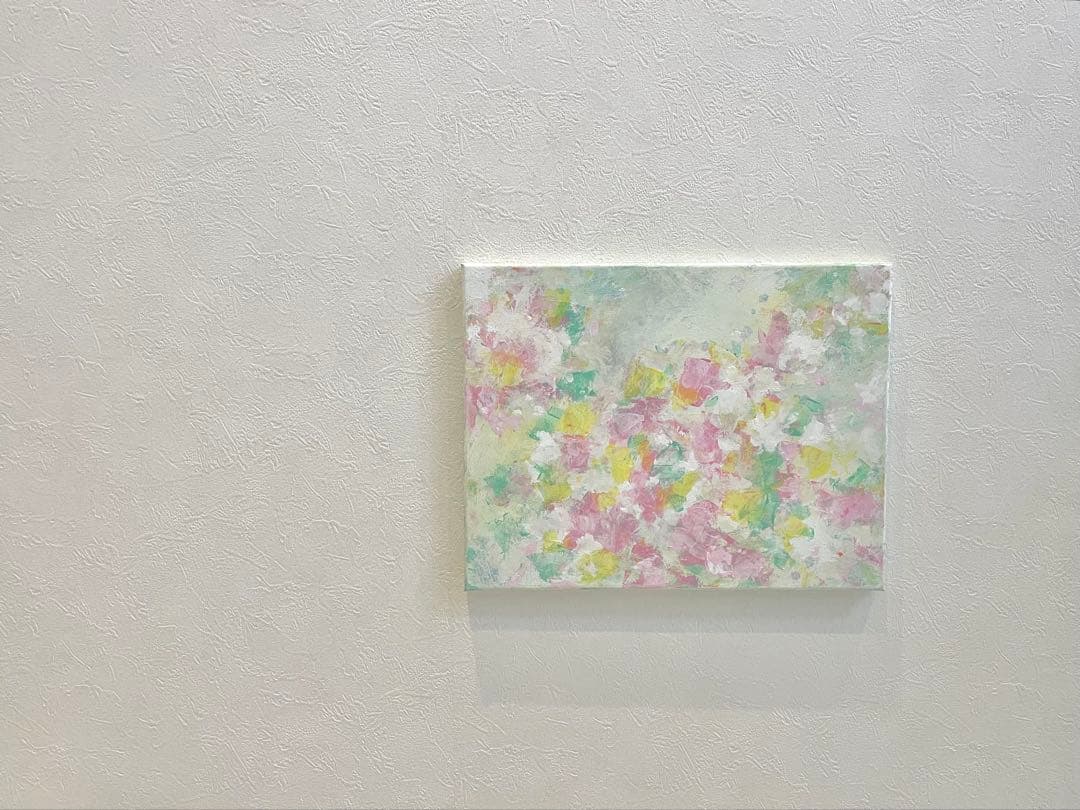 505 抽象画 アクリル画 原画 キャンバスボード F6 幸せな時の中で