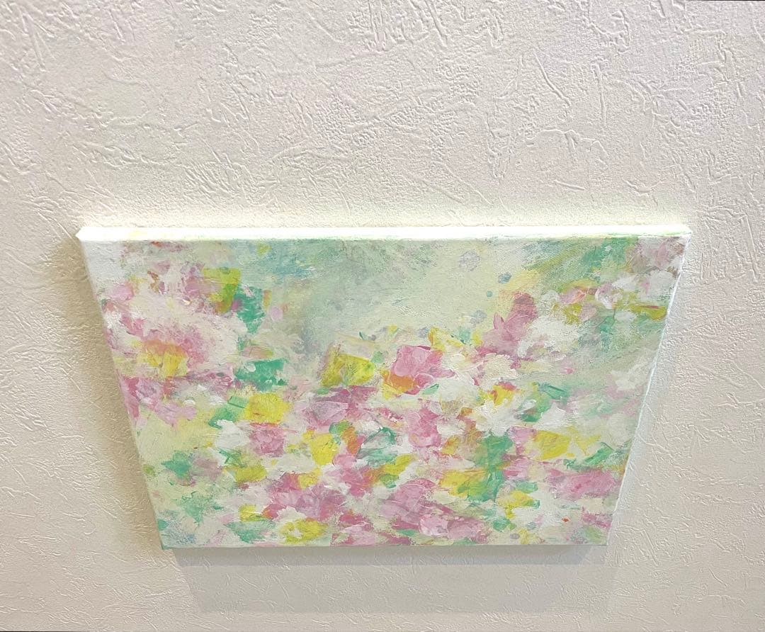 505 抽象画 アクリル画 原画 キャンバスボード F6 幸せな時の中で