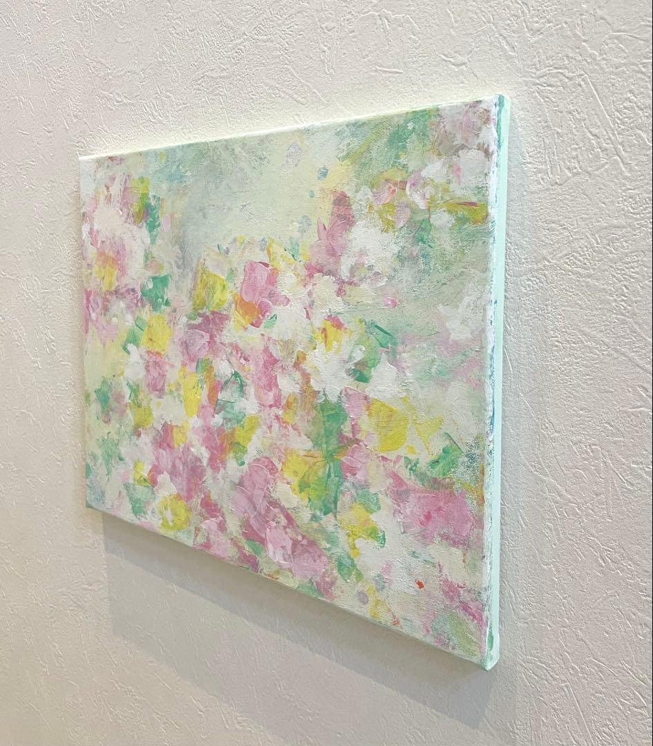 505 抽象画 アクリル画 原画 キャンバスボード F6 幸せな時の中で