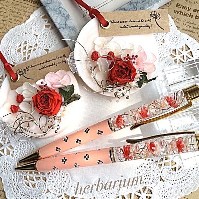 アロマワックスサシェ＆ハーバリウムボールペンセット❁⃘*.゜見本