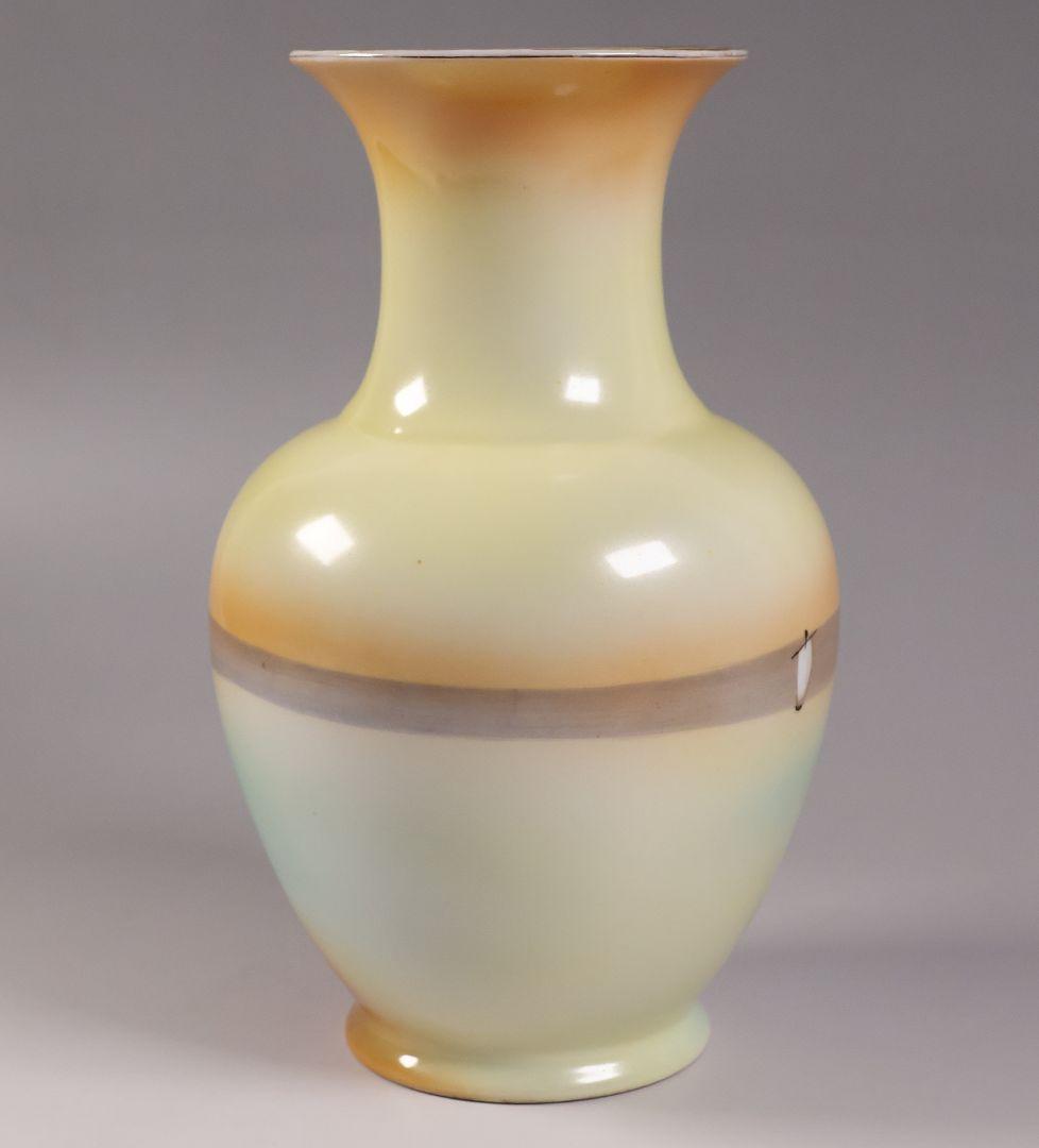 【CM304】オールドノリタケ 湖畔の風景 花瓶 高21cm 夕焼け 花入 花器