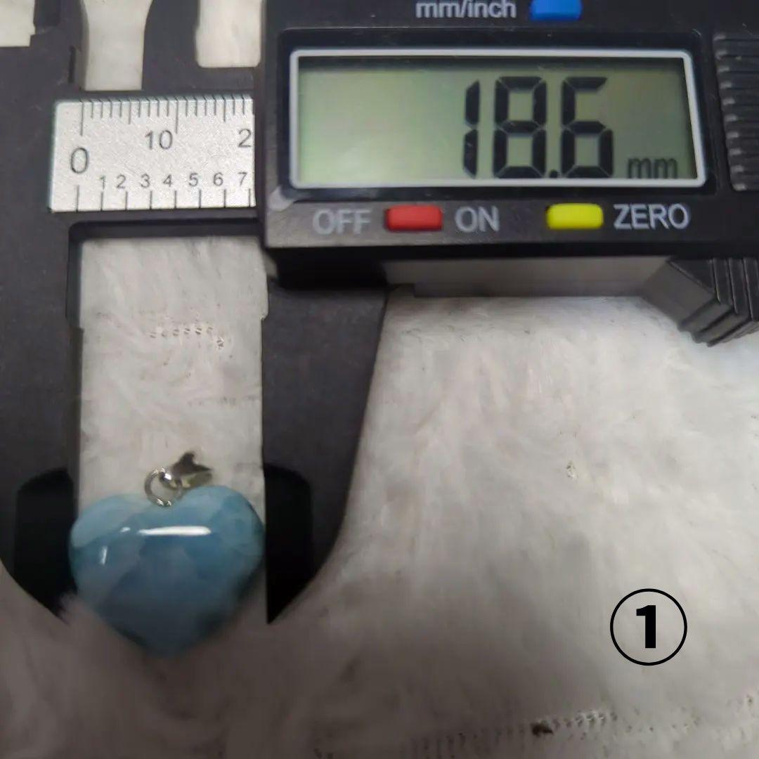 天然石・ラリマー ハート型ペンダントトップ3点セット（単品可）