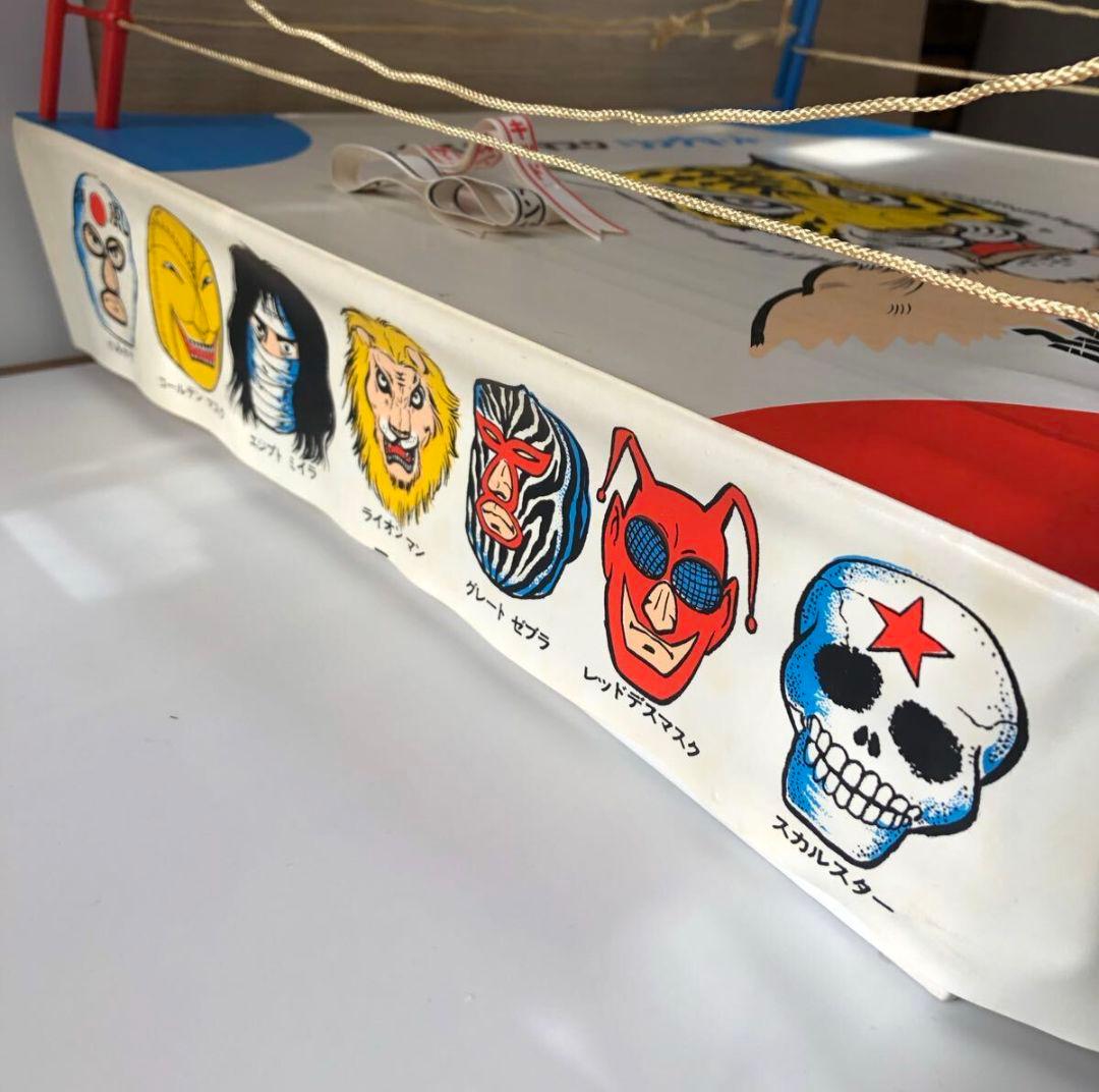ソフビ　当時物　タイガーマスク　リングマット　覆面ワールドリーグ戦　プロレス