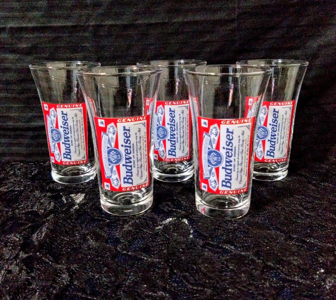 バドワイザー 一口 グラス 5個 セット 箱付き 貴重 レトロ コレクション