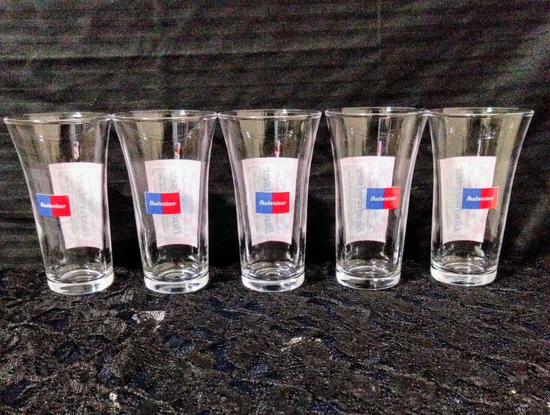 バドワイザー 一口 グラス 5個 セット 箱付き 貴重 レトロ コレクション