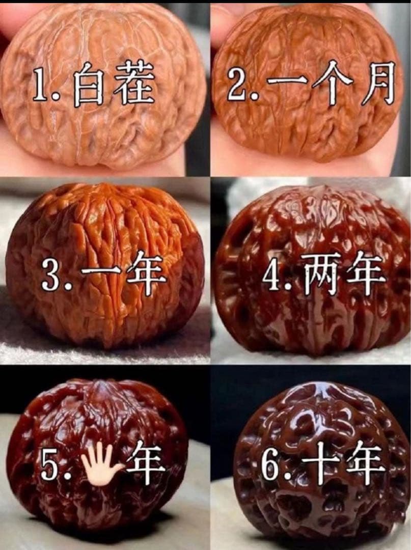 ☆天然☆ 伝統的な文玩核桃（ぶんがんくるみ）の逸品、南疆雕刻の手球ペア 45mm