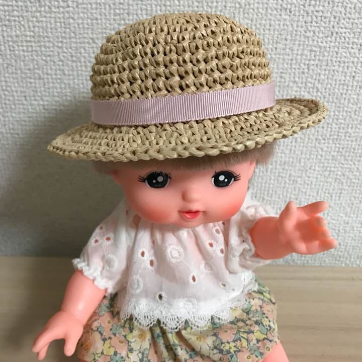 【オーダー停止中】ハンドメイド  メルちゃん カンカン帽 麦わら帽子