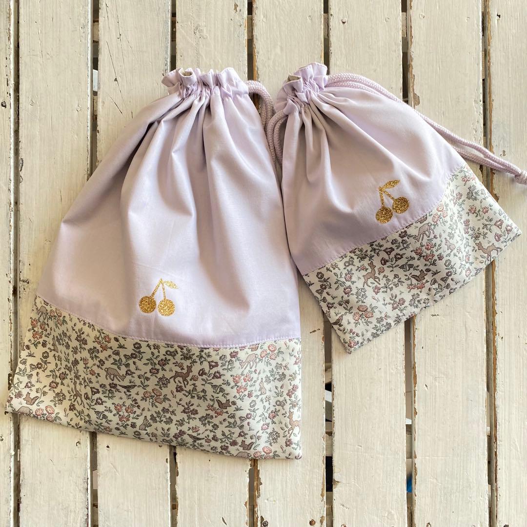 aca.様⭐︎リバティプリント使用×さくらんぼワッペン入園入学アイテムオーダー