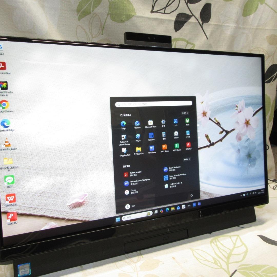 Win11公式対応8世代Corei7/メ16G/新品SSD+HDD/BD/無線