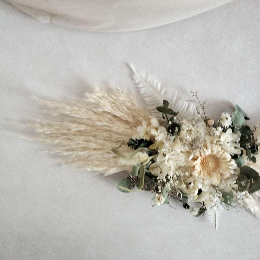 ユーカリとホワイトコンパクター　ナチュラルスワッグ　横長スワッグ