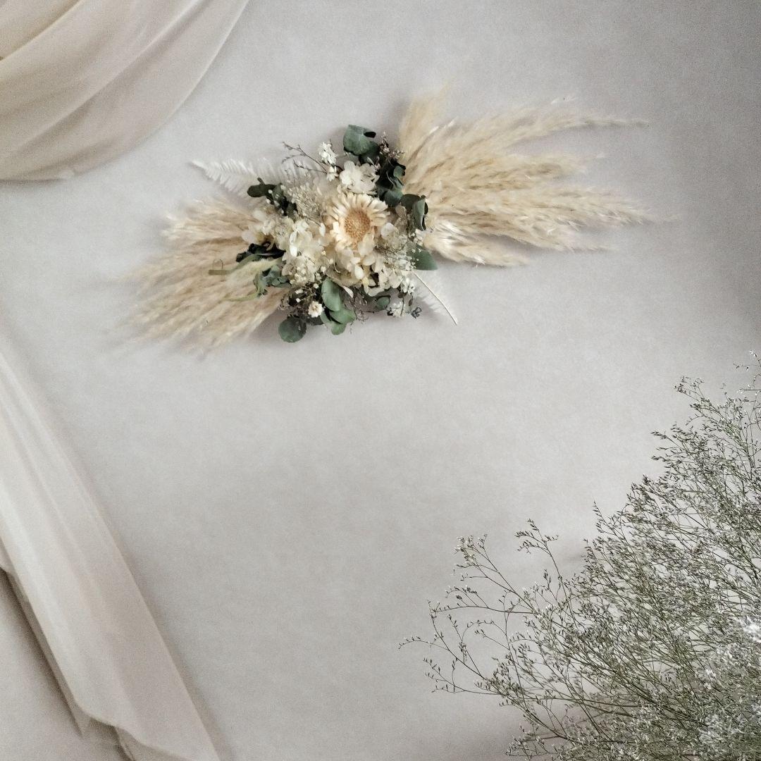 ユーカリとホワイトコンパクター　ナチュラルスワッグ　横長スワッグ