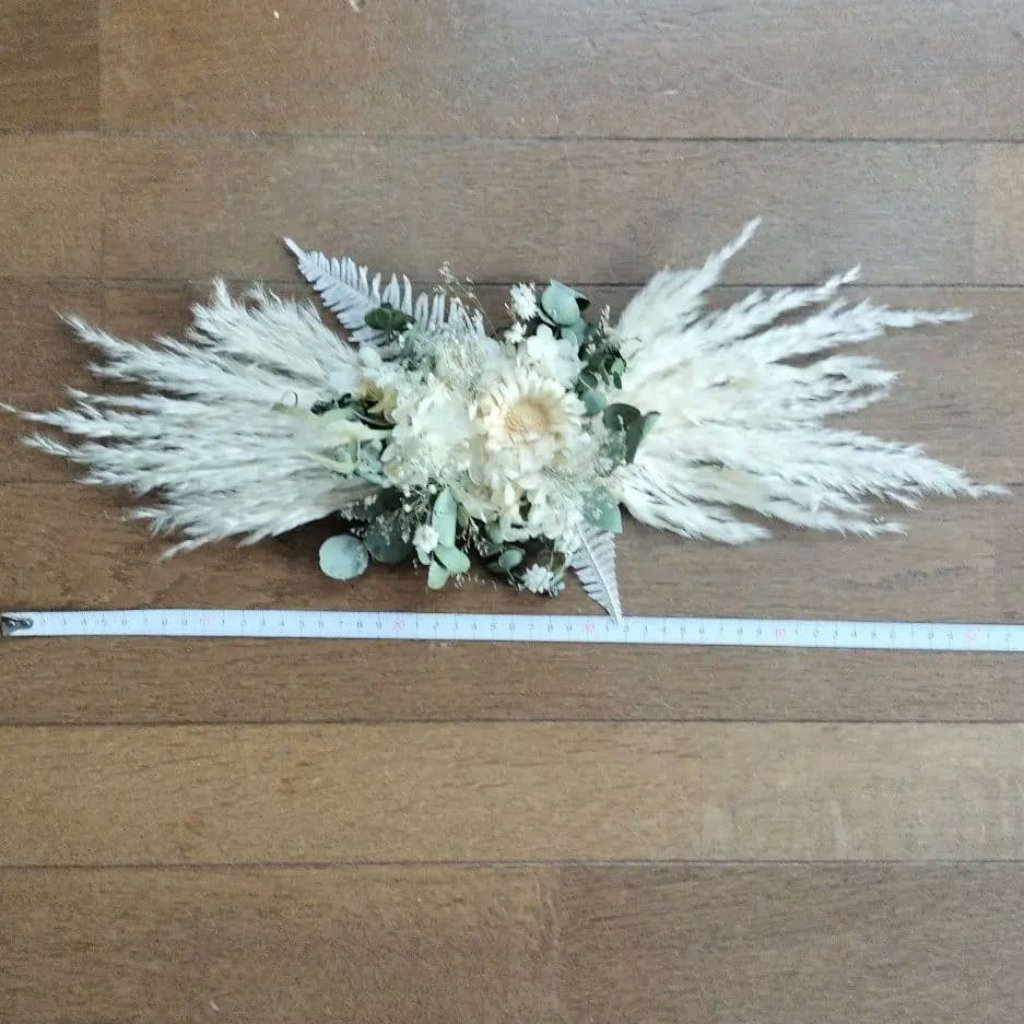 ユーカリとホワイトコンパクター　ナチュラルスワッグ　横長スワッグ