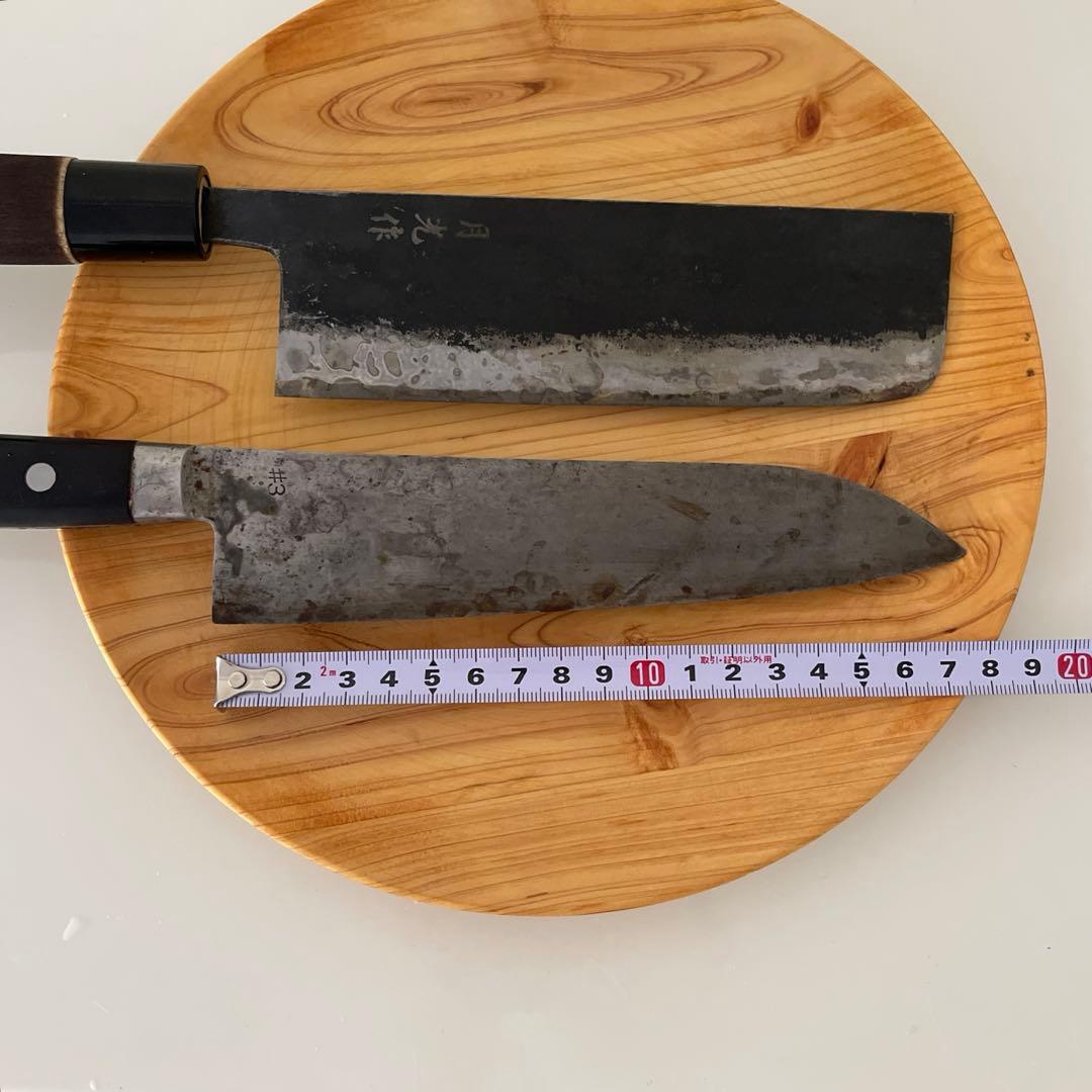 菜切包丁 青紙スーパー 165mm 黒打　 木屋　万能包丁　2本