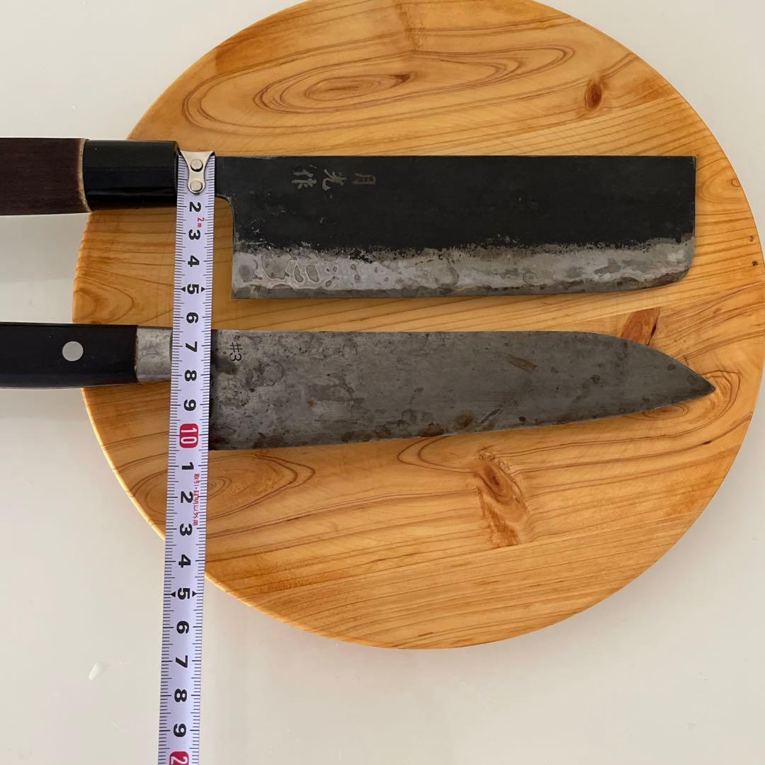 菜切包丁 青紙スーパー 165mm 黒打　 木屋　万能包丁　2本