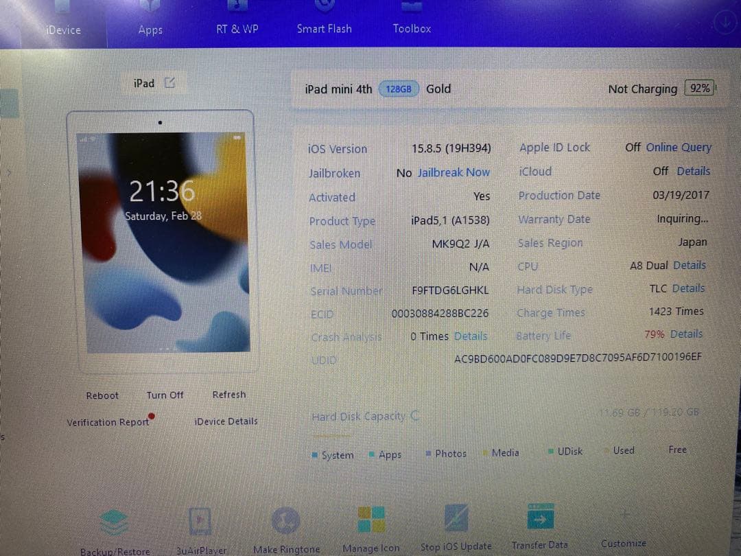 Ipad Mini 第4世代　128GB LGHKL