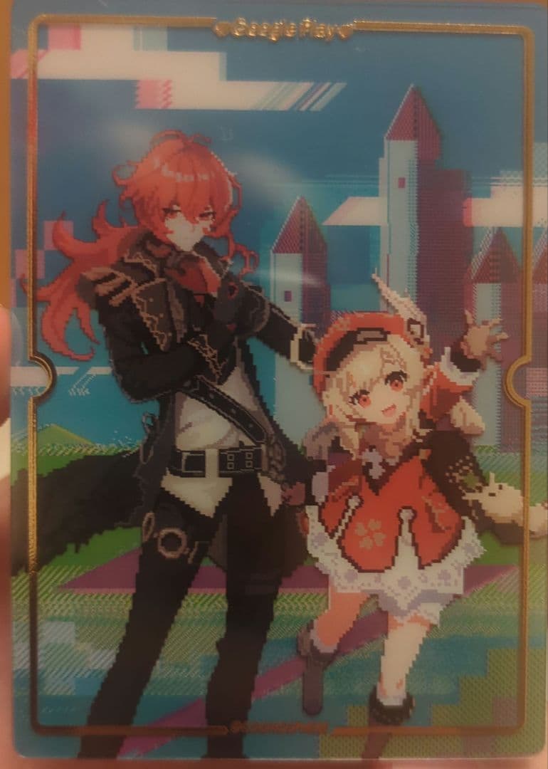 イラスト付きカード（ディルック、クレー、パイモン）