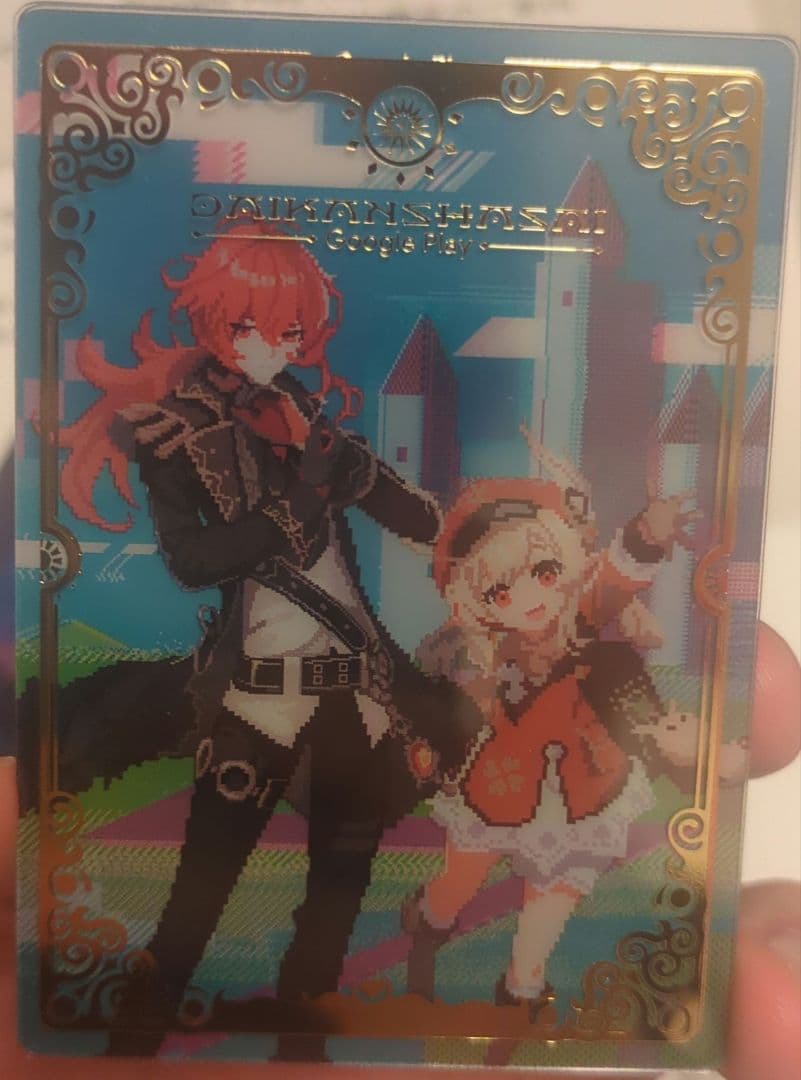 イラスト付きカード（ディルック、クレー、パイモン）