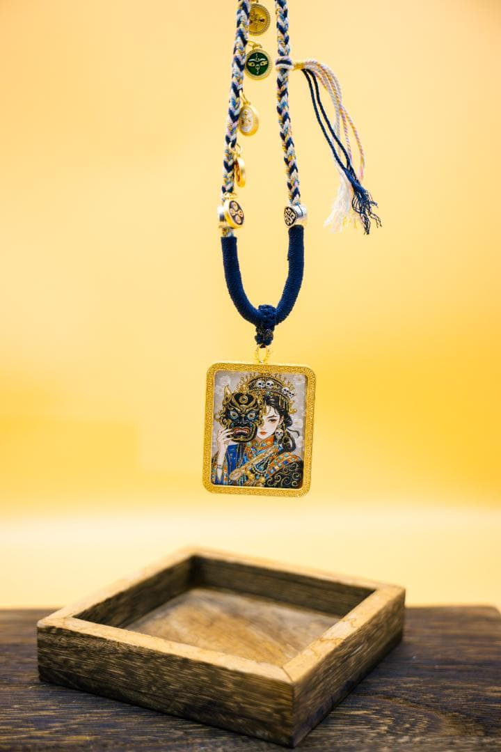ザキラム過去世・今生タンカペンダント伝統的アートスタイル ペンダント